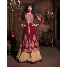 Dark Pink  MASKEEN BY MAISHA DETAILED EMBROIDERED WINTER WEAR DESIGNER SUIT MK-1907